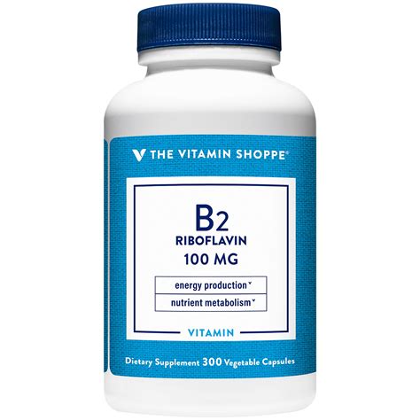 Buy Vitamin B2 Riboflavin 100mg Energy Production Nutrient Metabolism Support Supplement ...