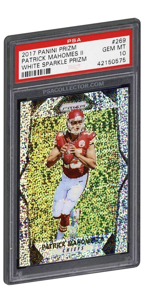 2017 Panini Prizm Patrick Mahomes White Sparkle Rookie Card PSA Gem ...