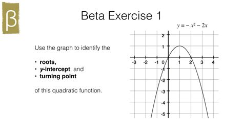 A11a – Identifying roots, intercepts and turning points of quadratic functions graphically ...