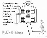 Coloring Ruby Bridges Pages Drawing History Kids Month Printable  sketch template