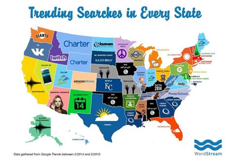 The Top Trending Searches in Each US State | Google trends, Search engine marketing, Search trends