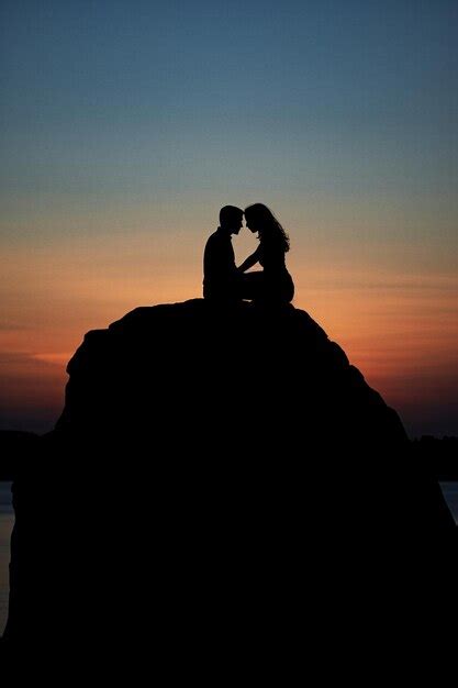 Premium AI Image | Silhouette couple in love at sunset