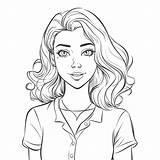 Beautiful Girl In An Outline Drawing Coloring Page Sketch Vector Wing  sketch template