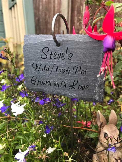 Personalised Slate Plaque and Hook Slate Garden Sign Unique | Etsy