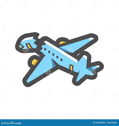 Plane Crash Black Cartoon Vector | CartoonDealer.com #42749557