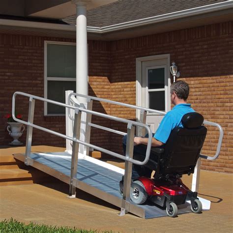 8' L - PVI OnTrac Wheelchair Access Ramp with Handrails - 850 lbs ...