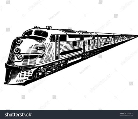 Passenger Train Retro Clip Art Stock Vector (Royalty Free) 57179155 ...