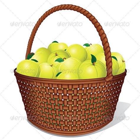 Vector Apple Basket | Apple basket, Vector free, Basket