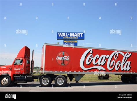 A Coca-Cola truck passing WALMART SUPERCENTER, Kendallville, United Stock Photo, Royalty Free ...