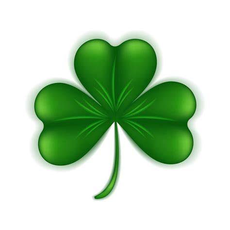 St. Patrick's Day shamrock symbol of good luck. Green clover 3d ...