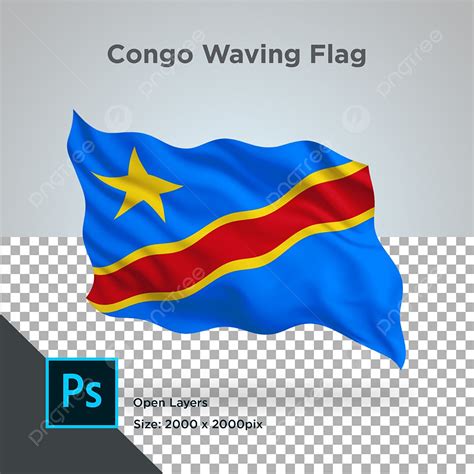 Congo Flag White Transparent, Congo Flag Wave Design Transparent Psd ...