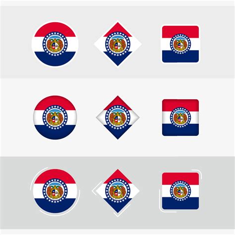 Missouri flag icons set, vector flag of Missouri. 22969893 Vector Art at Vecteezy