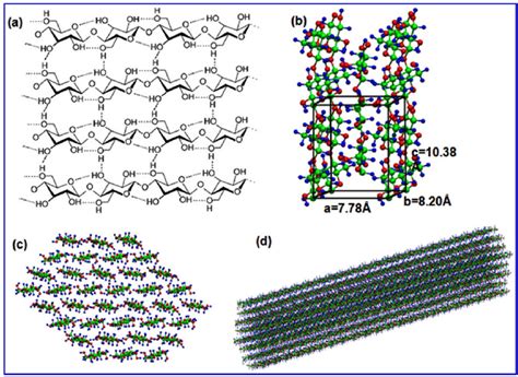 (a) The network of hydrogen bonds in cellulose microfibrils; (b)... | Download Scientific Diagram