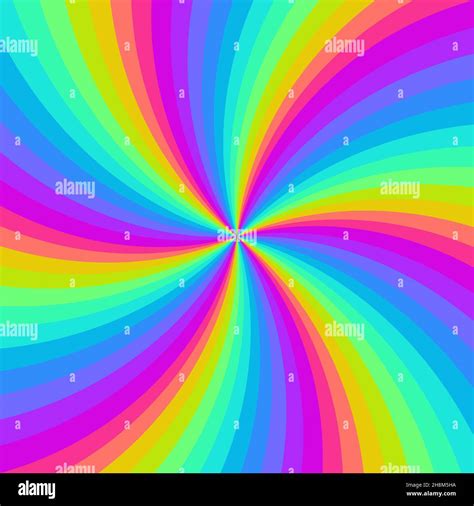 Rainbow neon swirl background. Radial gradient rainbow of twisted ...