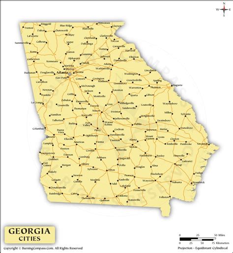 Georgia Cities Map, Georgia State Map with Cities