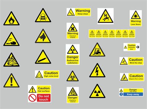 Examples of Warning signage - Included General, Electrical, Temporary and Harmful Substances ...