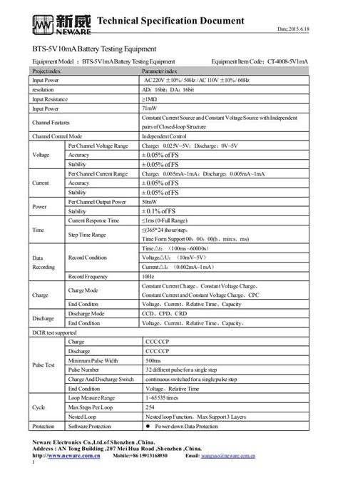 CT-4008-5V1mA Technical specification