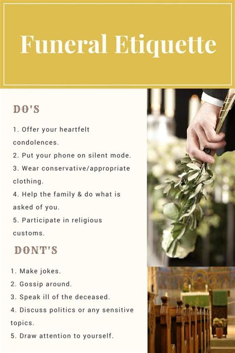 Do’s and Don’ts – funeral.com | Funeral etiquette, Heartfelt ...