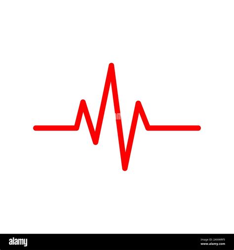 Red heartbeat icon. Vector illustration. Heartbeat sign in flat design ...