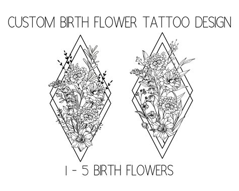 Diamond Tattoo Designs, Mom Tattoo Designs, Diamond Tattoos, Flower Tattoo Designs, Birth Flower ...