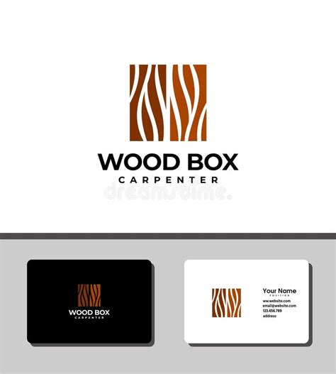 Brown wood box logo stock illustration. Illustration of concept - 147587501