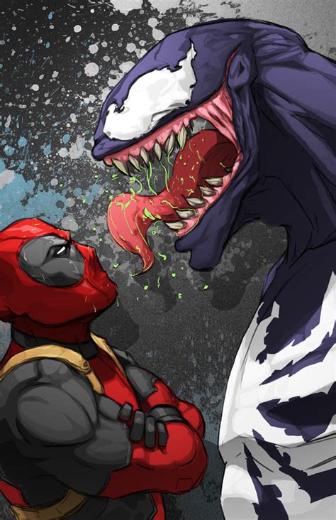 Deadpool vs Venom by xashe on DeviantArt