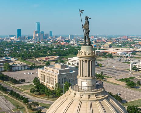 Aerial View Of Oklahoma State Capitol Complex Stock Photo - Download ...