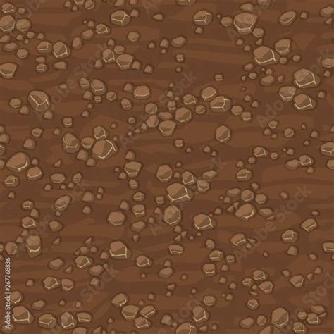 Cartoon seamless texture ground with small stones for concept design. Cute seamless pattern ...