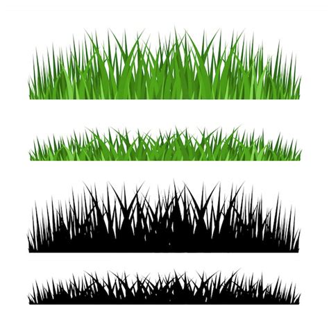 Premium Vector | Grass borders set, vector illustration