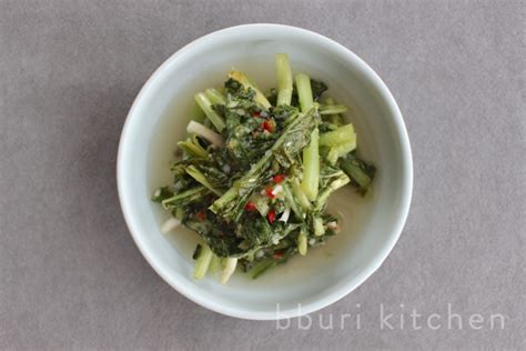 Recipe: Yeolmu kimchi, young radish greens kimchi · bburi kitchen