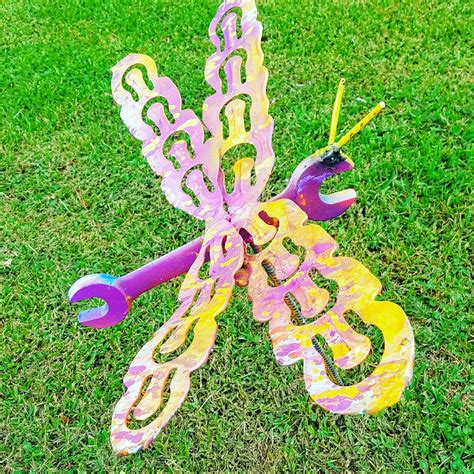 Buy Hand Crafted Upcycled Junk Art Dragonfly Stake, made to order from Metal Art at Recycled ...