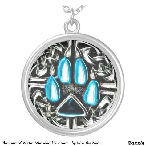 Element of Water Werewolf Protection Symbol Amulet Silver Plated Necklace | Zazzle.com ...