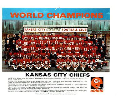 1969 KANSAS CITY CHIEFS 8X10 TEAM PHOTO SUPER BOWL WORLD CHAMPIONS ...