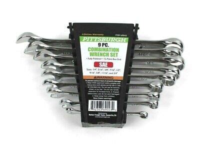 Pittsburgh 9 Piece SAE Combination Wrench Set by Harbor Freight Tools ...