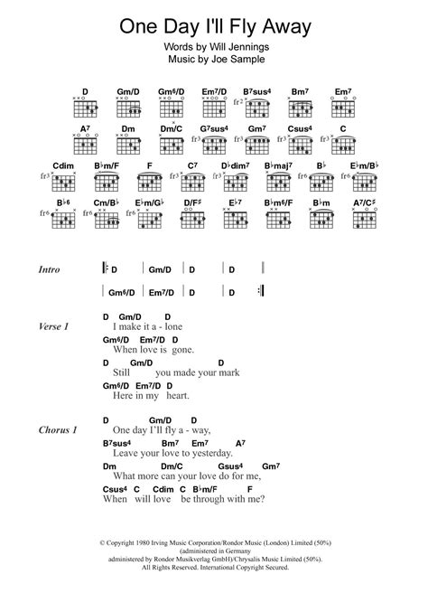 One Day I'll Fly Away by Randy Crawford - Guitar Chords/Lyrics - Guitar ...