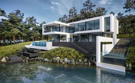 House in the forest 3.0 on Behance | Forest house, Modern exterior house designs, Modern brick house