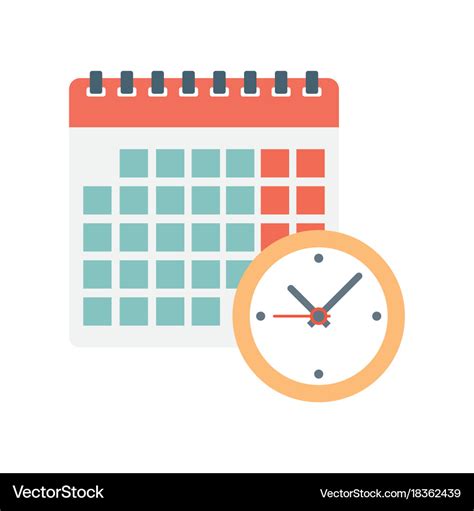 Calendar and clock icon Royalty Free Vector Image