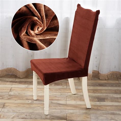 Lellen Velvet Fabric universal Chair Cover solid color Thick seat Chair Covers for banquet hotel ...