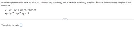 Solved A nonhomogeneous differential equation, a | Chegg.com