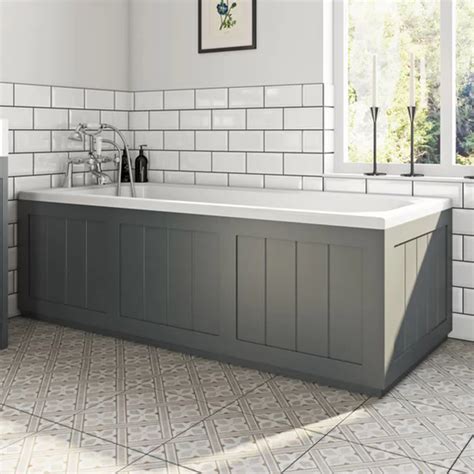 Orchard Dulwich stone grey wooden bath front panel 1700mm | Wooden bath ...