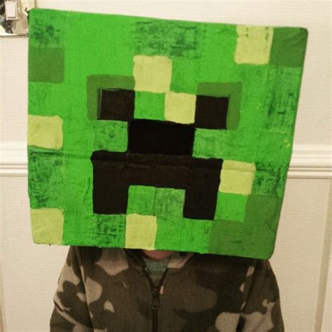 Minecraft Creeper Mask - the bits that look uneven are actually glow in ...