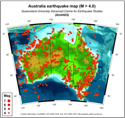 Outback Snack Australia: Earthquake map Australia