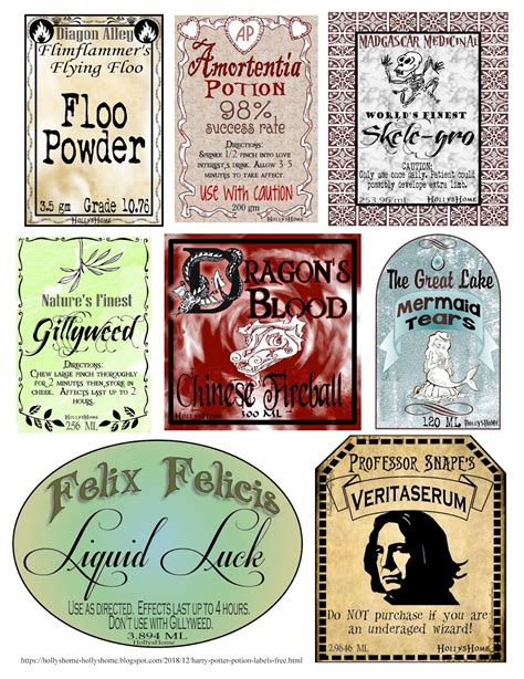 22 Harry Potter Potion Labels Templates