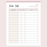 Printable Doctor Visits Tracking Template – Plan Print Land