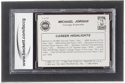 Michael Jordan 1986 Star Michael Jordan / Career Highlights #7 (BCCG 9 ...