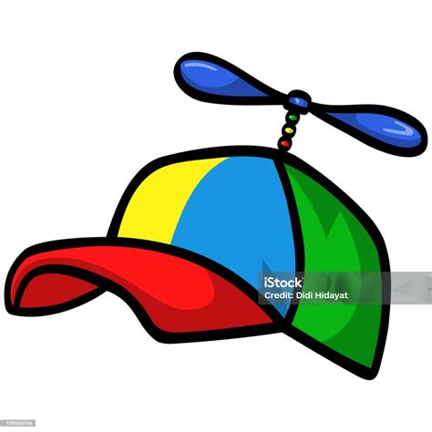 Propeller Hat Pinwheel Cap Colorful Illustration Vector Drawing Stock ...