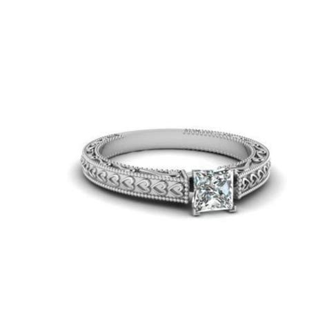 Solitaire Princess Cut 1 Carat Diamond Antique Loo - Gem