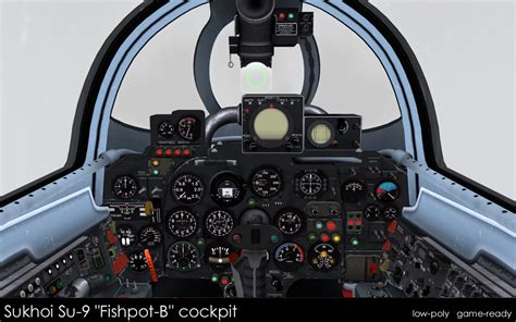 3d sukhoi su 9 cockpit model