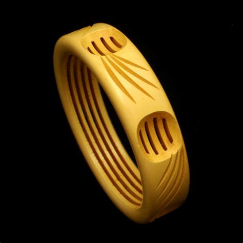 Butterscotch Bakelite Bangle Bracelet Pierced Concave Lattice Design V – World of Eccentricity ...