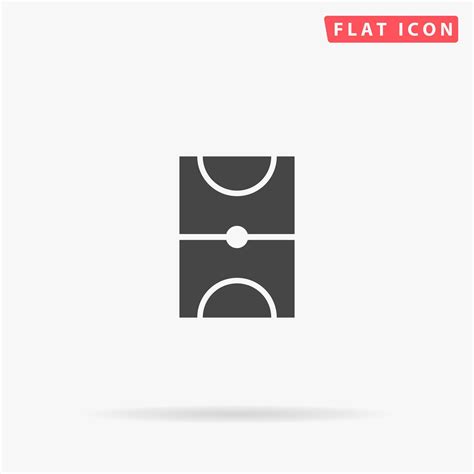 Basketball Court flat vector icon. Hand drawn style design ...